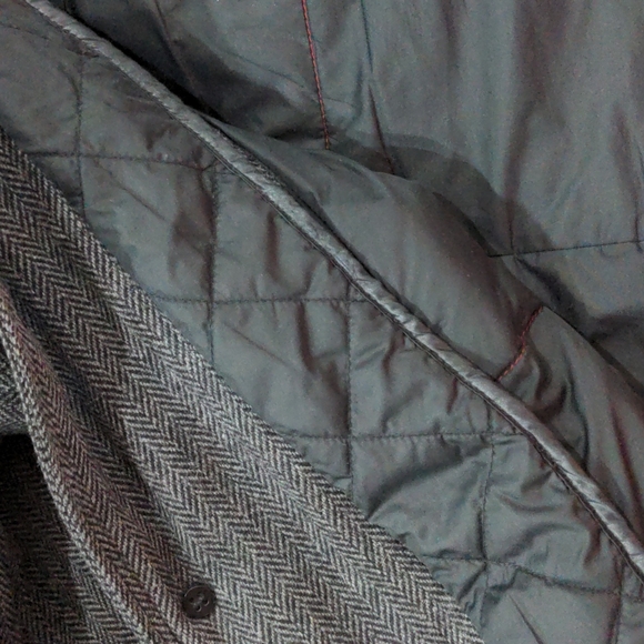 Men's Stone Winter Jacket in herringbone grey - Picture 5 of 6